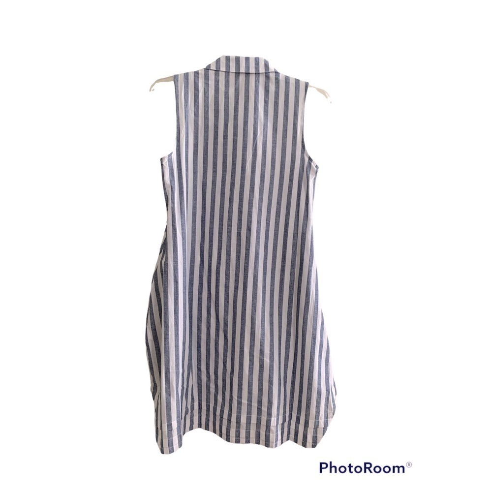 HOPE & Harlow Striped Linen Cotton Shift Shirt Dress - Picture 4 of 8